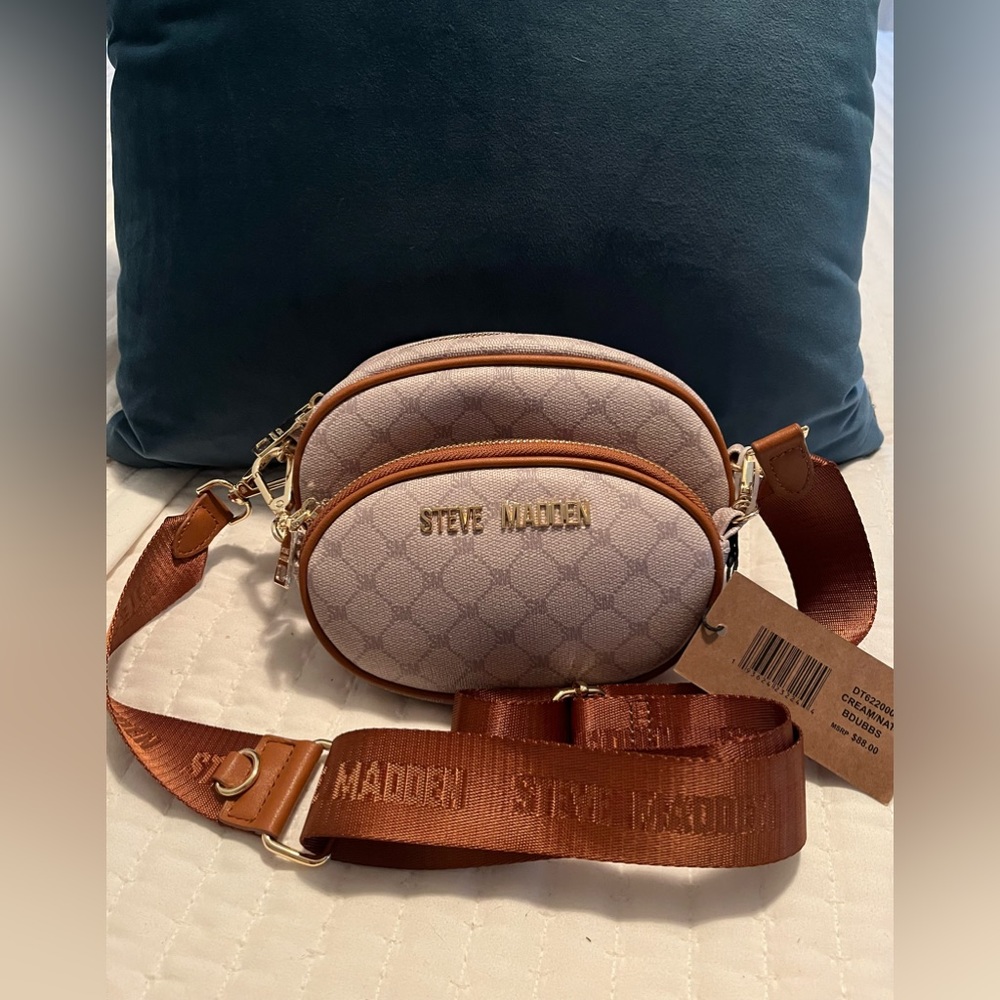 NWT STEVE MADDEN BDUBBS DOUBLE POUCH VEGAN CROSSBODY BAG TIKTOK VIRAL TRENDY